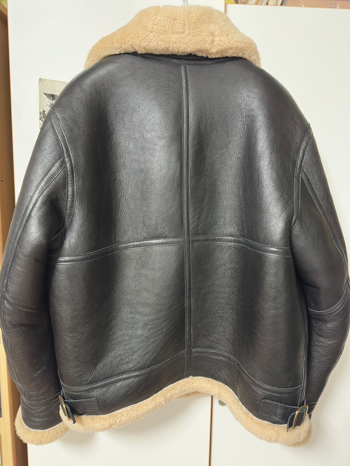 리얼 양가죽 B-3 무스탕 자켓 블랙 XL사이즈 상품이미지2