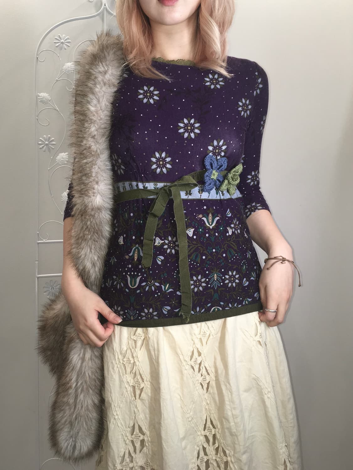 made in Italy purple vintage pattern t s 상품이미지1