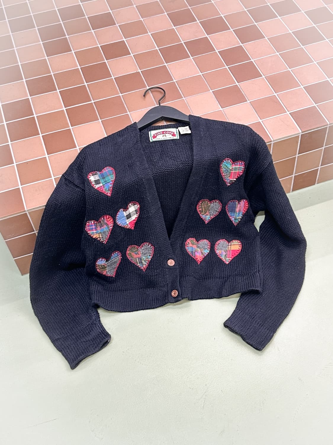 heart patch cotton cardigan 상품이미지1