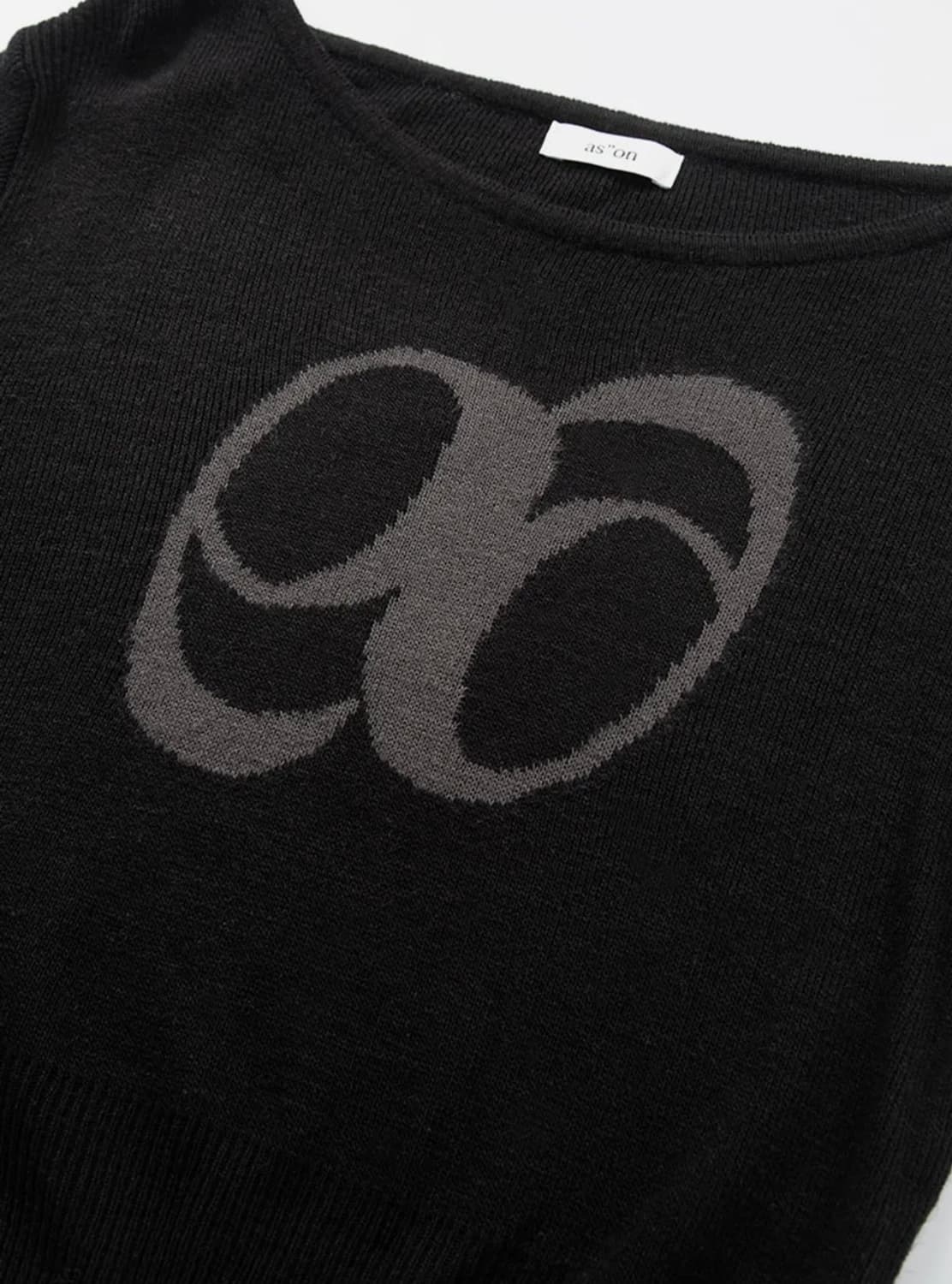 애즈온 BOAT NECK KNIT / BLACK (새상품) 상품이미지4