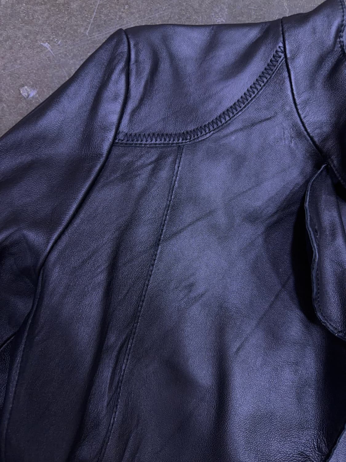 로렌마일스 양가죽 레더 롱코트 자켓 블랙 88 상품이미지5