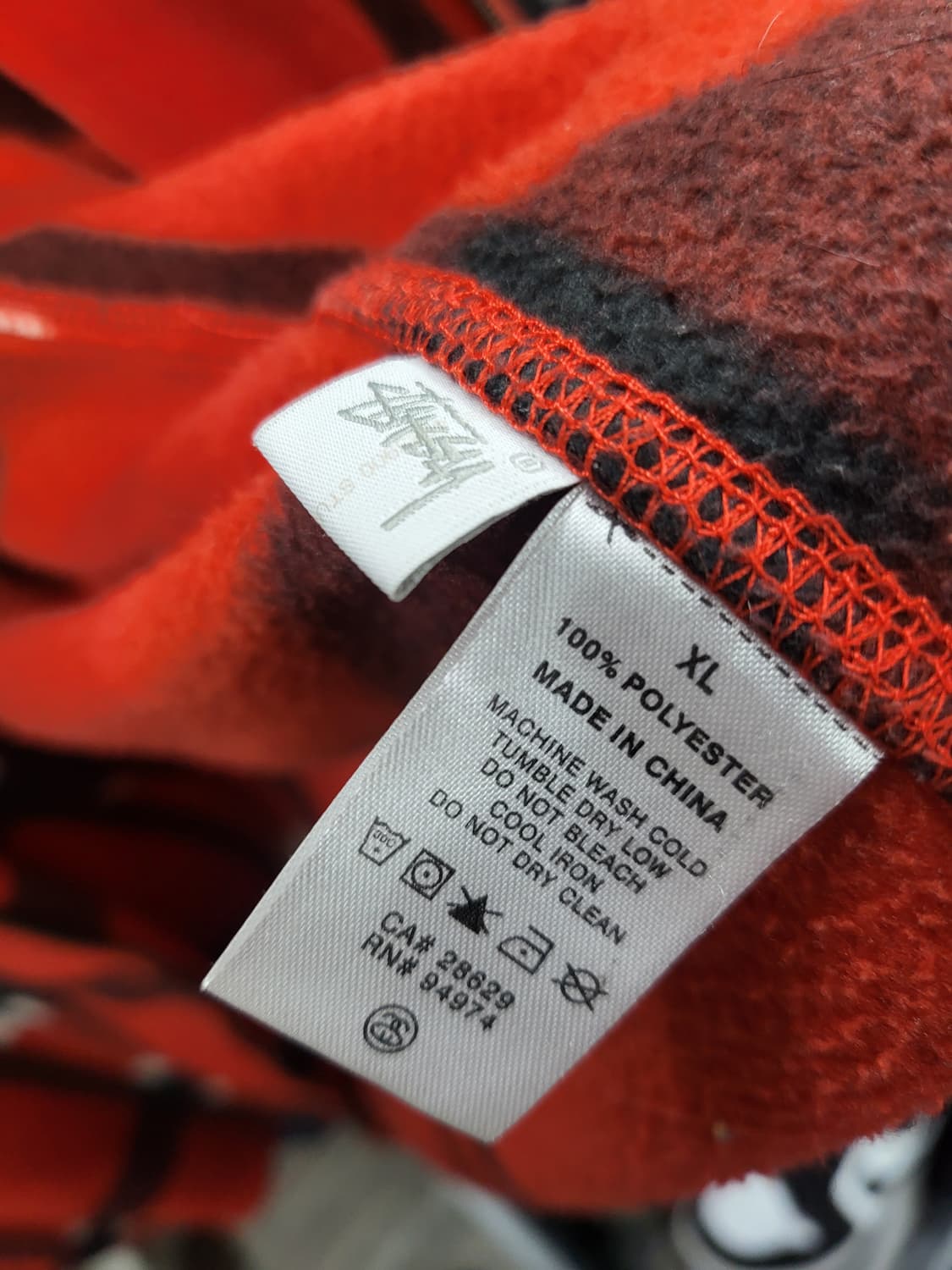 스투시 레드 체크 플리스 자켓xl 상품이미지6