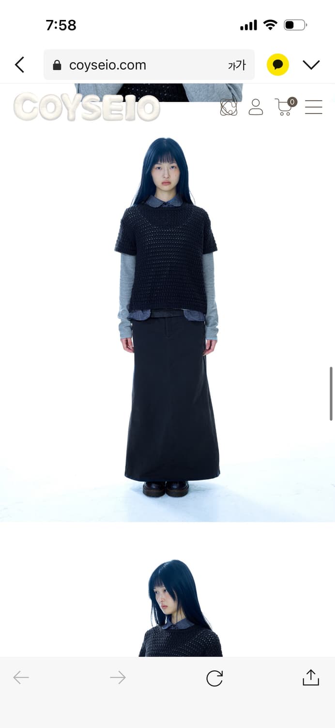 코이세이오 새제품 WAIST PANEL SKIRT CHARCOAL 상품이미지4