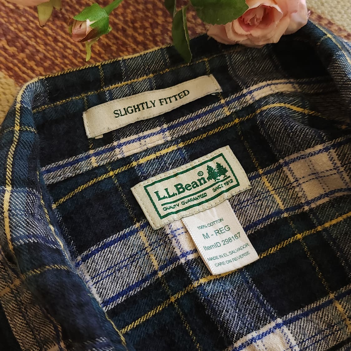 90s 엘엘빈 체크셔츠 플란넬 셔츠 헤비코튼 워크셔츠 그린 체크 m 상품이미지10