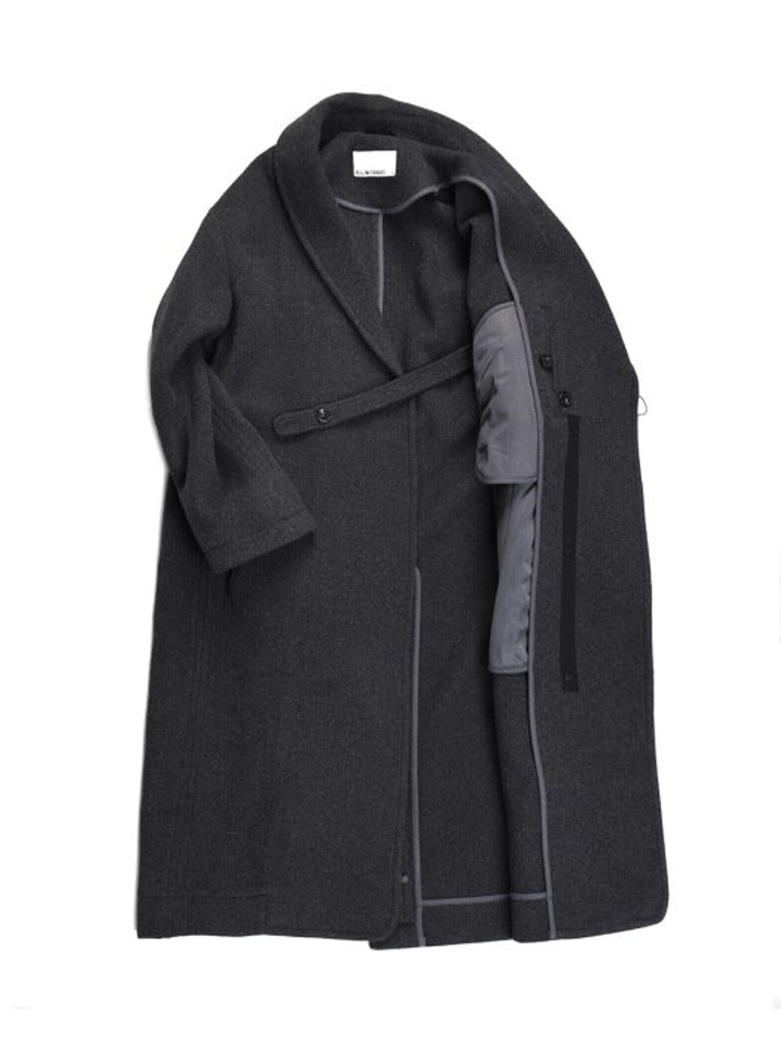 [L]비슬로우 스탠다드 오버사이즈 로브 코트 차콜 상품이미지2