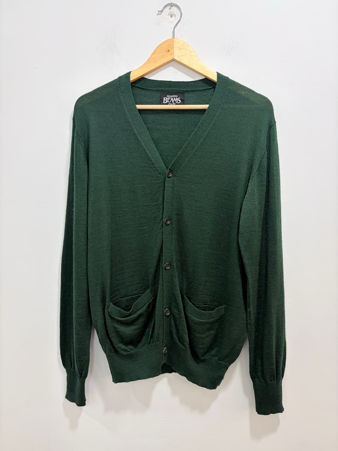 Beams 초록 니트 가디건 상품이미지5