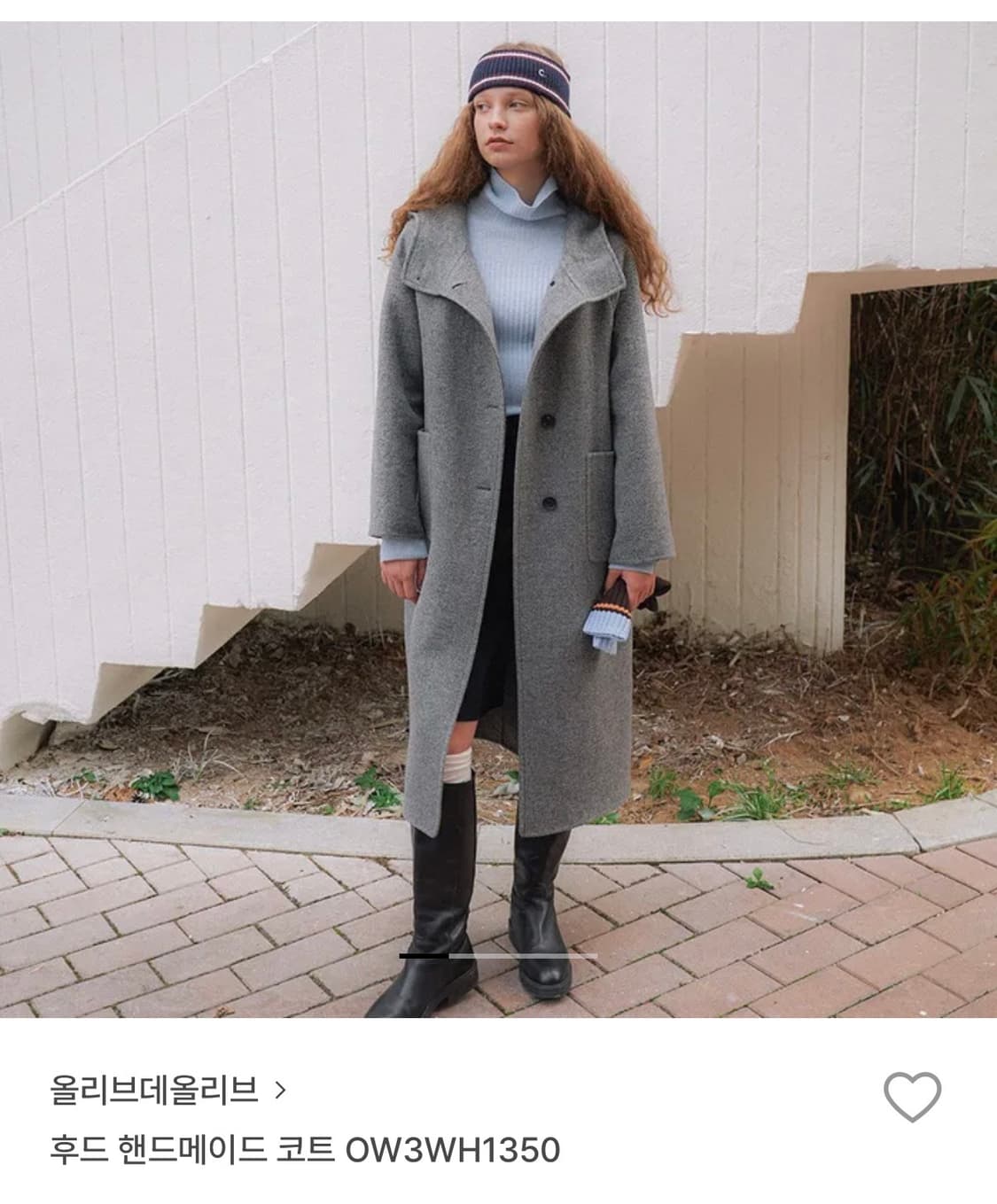 올리브데올리브 후드 핸드메이드 코트 판매합니다 상품이미지1