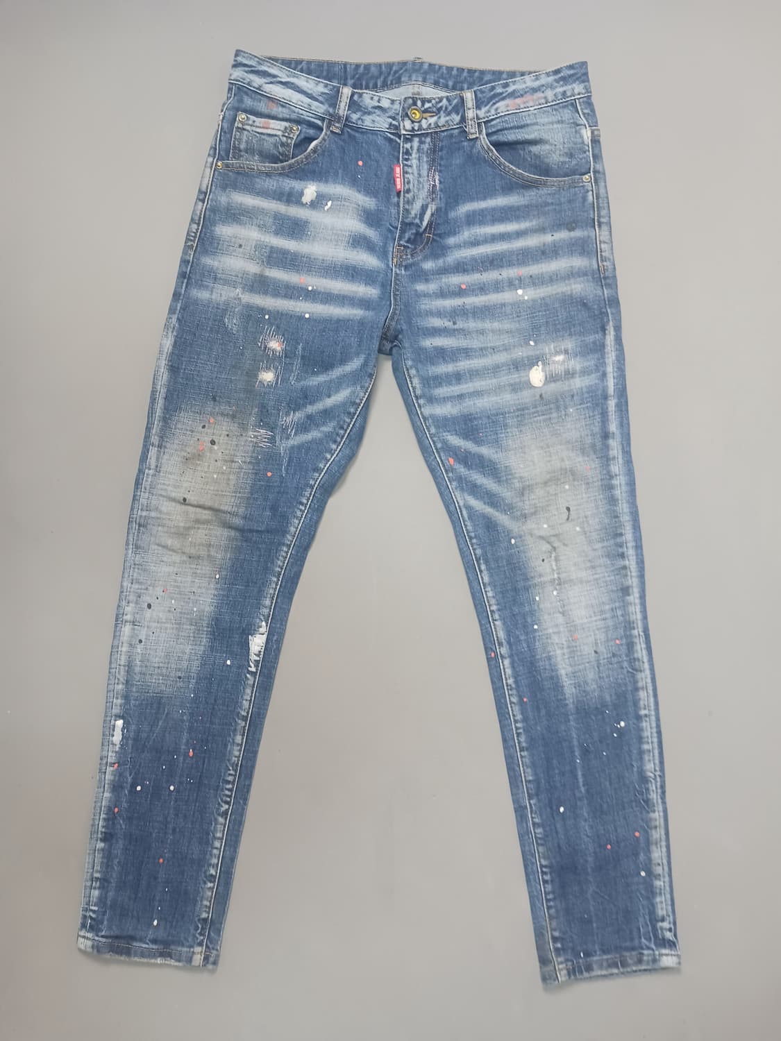 [31] 빈티지 워싱 멀티페인팅 스키니진 청바지 상품이미지1