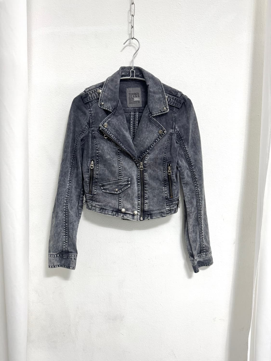 Studded Collar Denim Jacket 상품이미지1