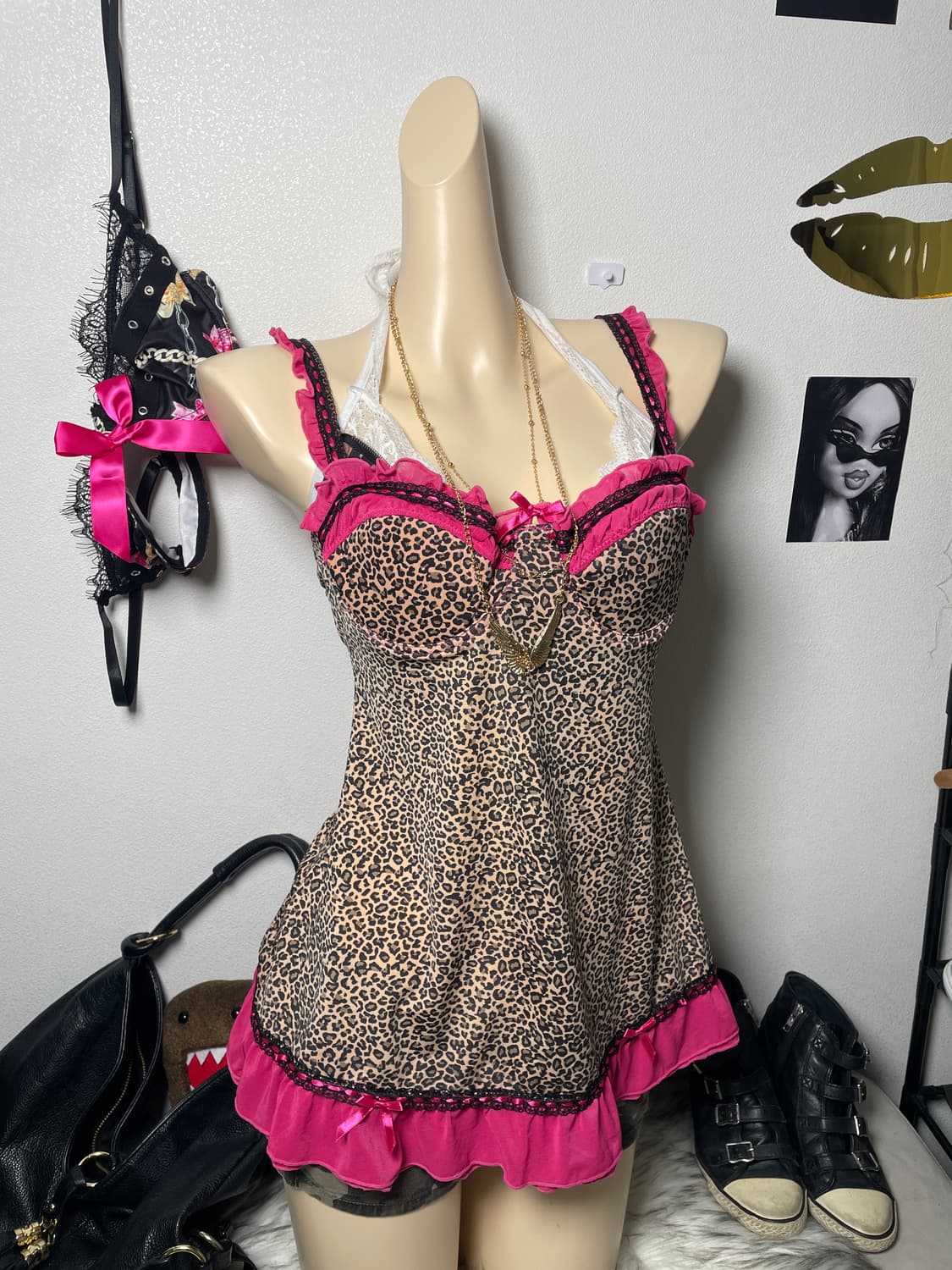 호피 레이스 나시탑 상품이미지1