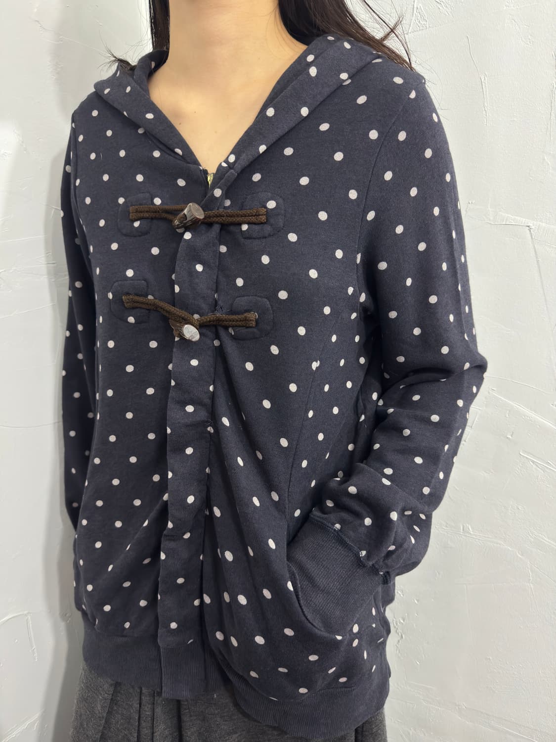 super hakka dot duffle point hood zipup 상품이미지5