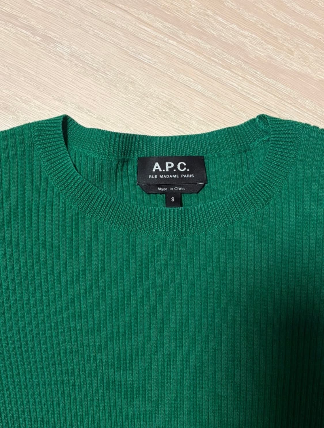 A.P.C. 녹색 리브 니트 S 상품이미지2
