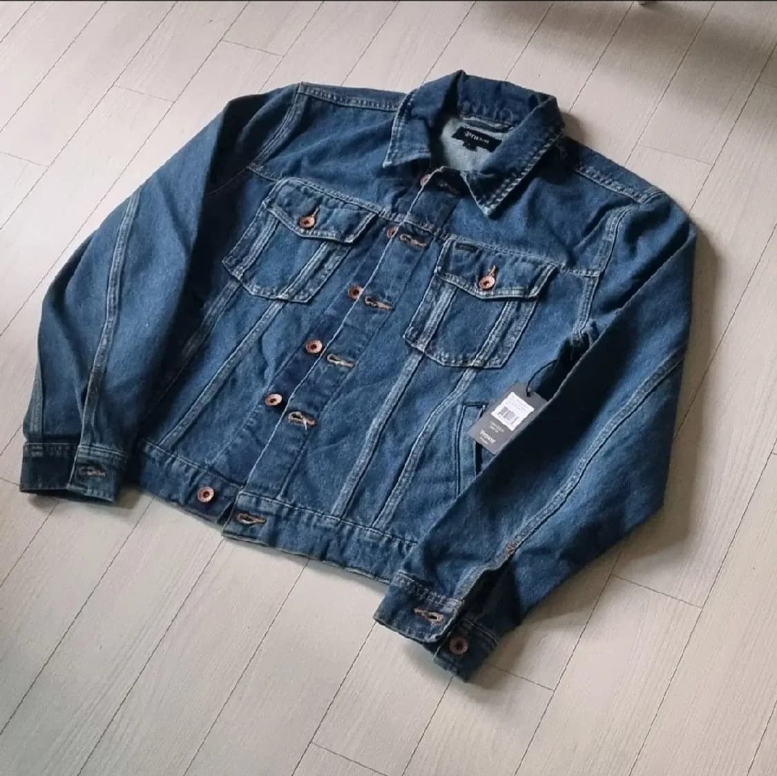 새제품M) 브릭스톤 케이블 데님 트러커 자켓 인디고 블루 상품이미지4