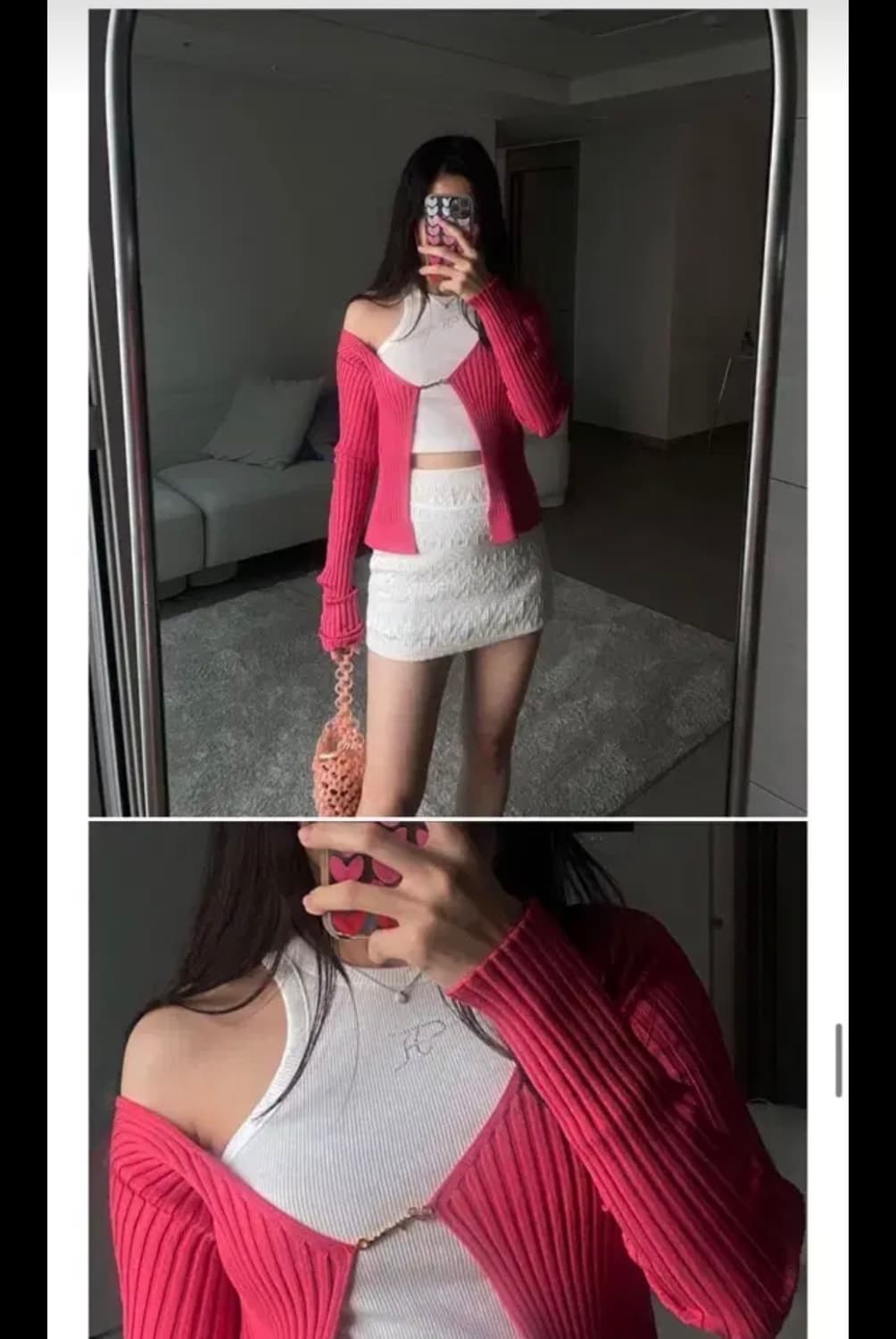 자크뮈스 프랄루 가디건 핑크 새상품 제니가디건 급처 상품이미지3