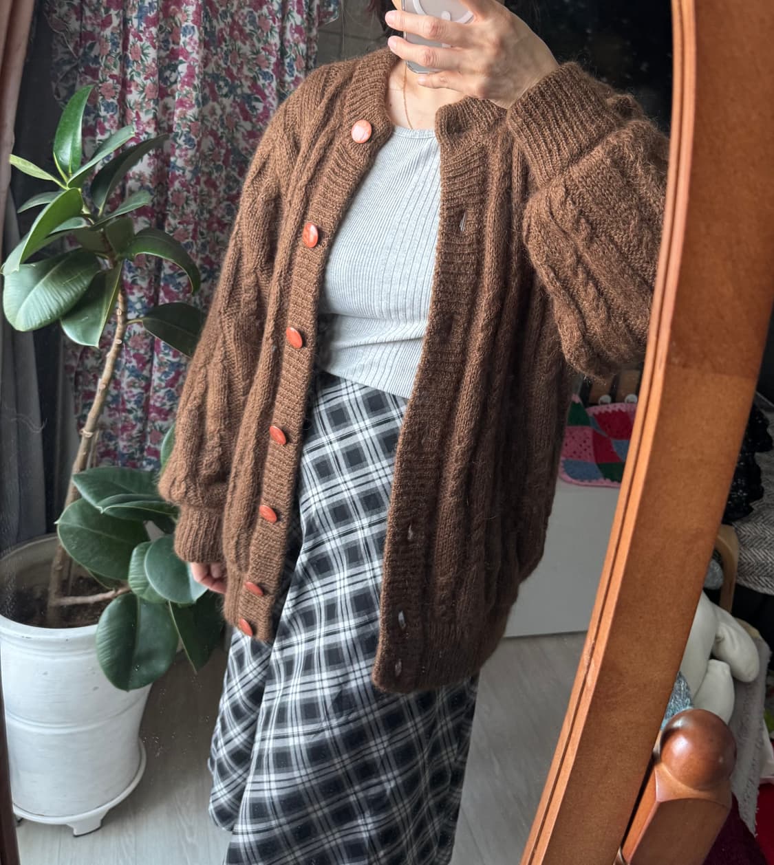 퀄좋은 브라운 빈티지 니트가디건 상품이미지6