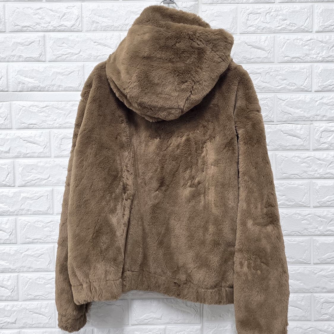 택포// 자라 ZARA 퍼 후리스 후드 자켓 L 상품이미지4