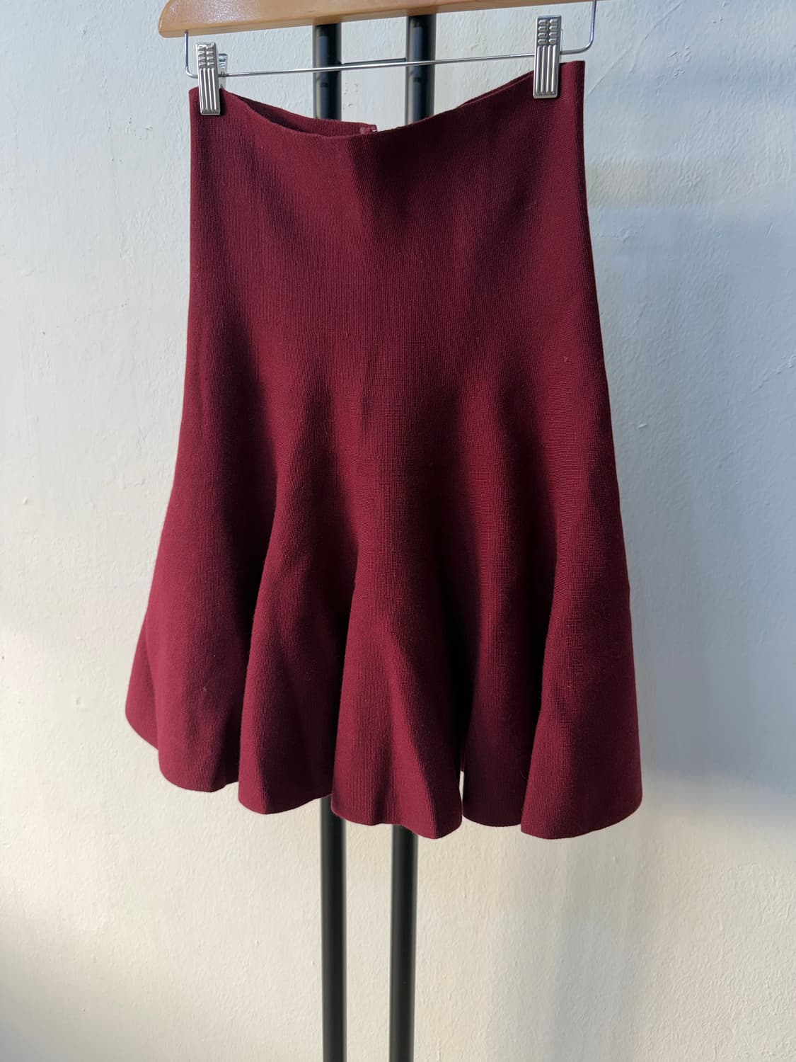 정품) 럭키슈에뜨 버건디 니트 스커트 치마 36 상품이미지3