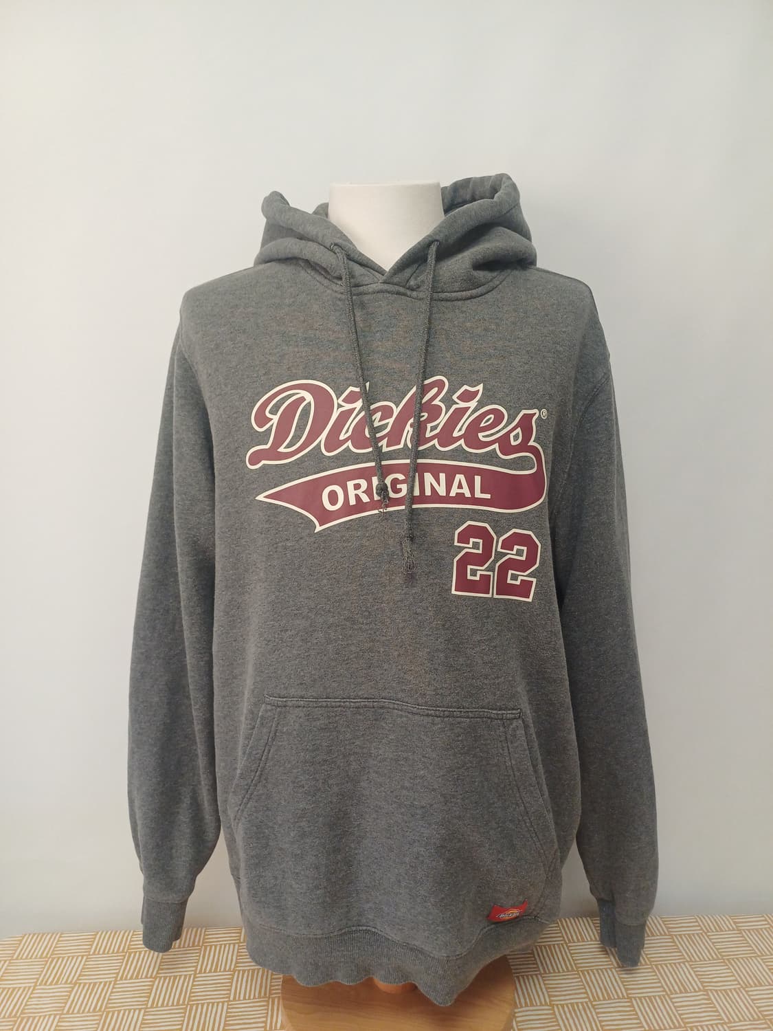 [XL] 디키즈(Dickies) 1922 레터링 기모 후드티 [차콜] 상품이미지1