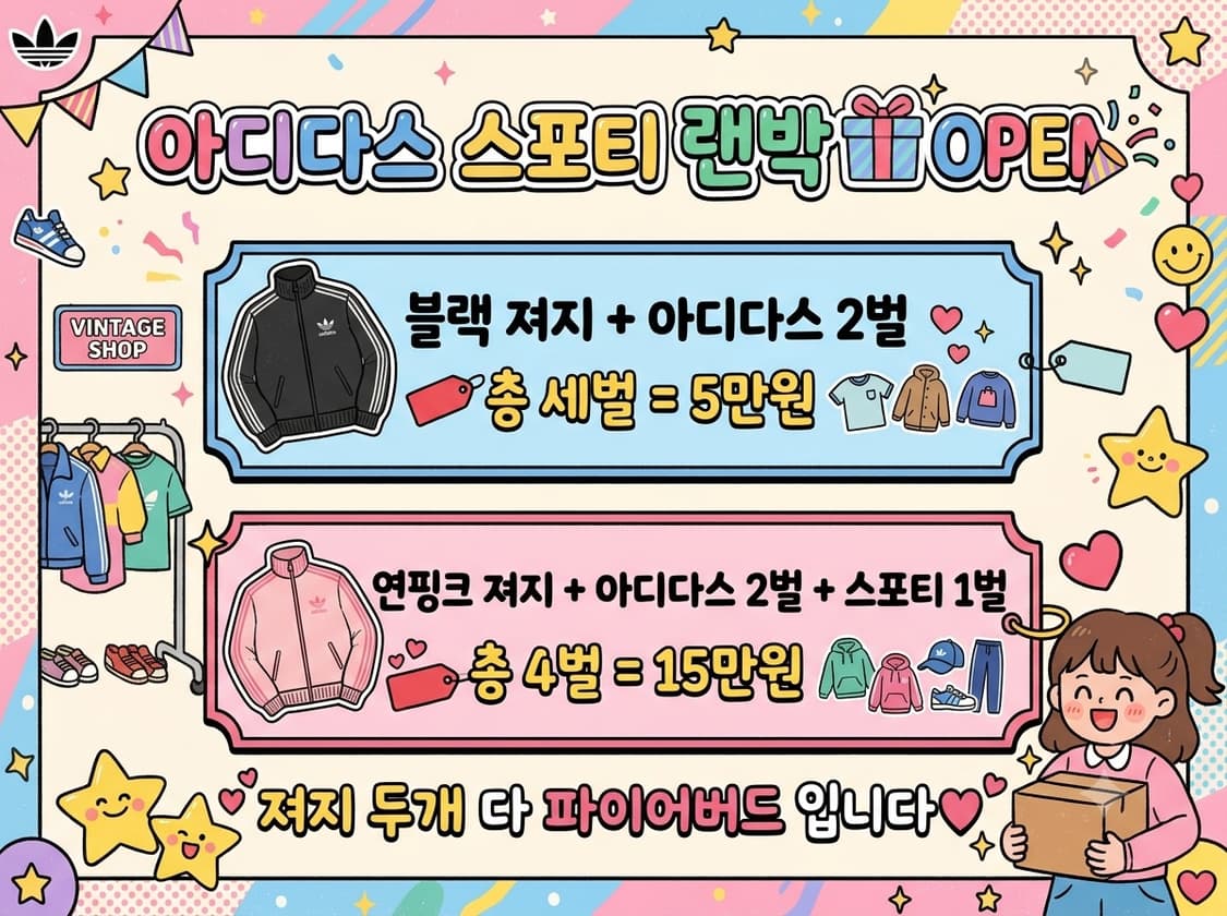 빈티지 스포티 아디다스져지포함랜.박 스쿱 상품이미지1