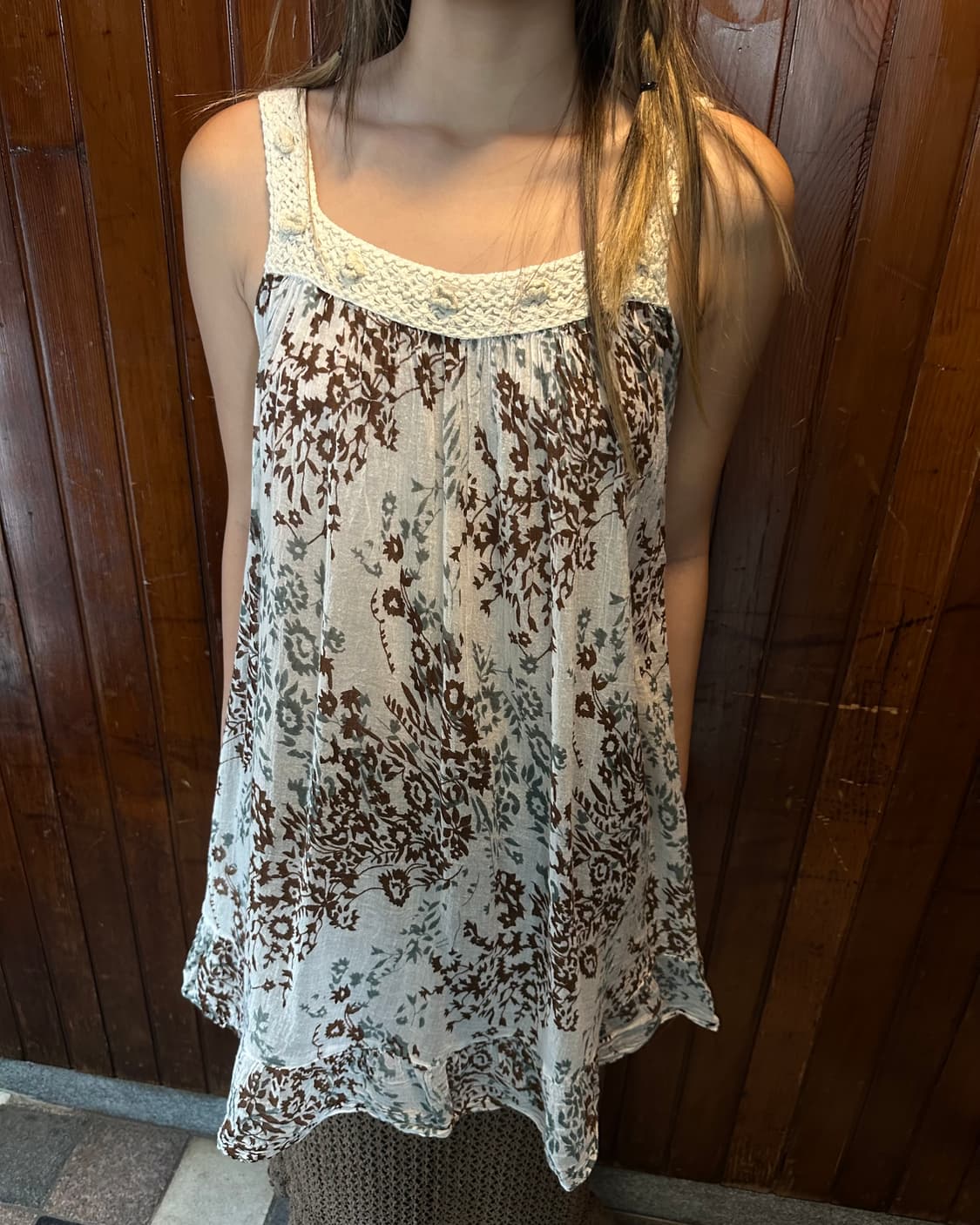 flower layered sleeveless ops 상품이미지1