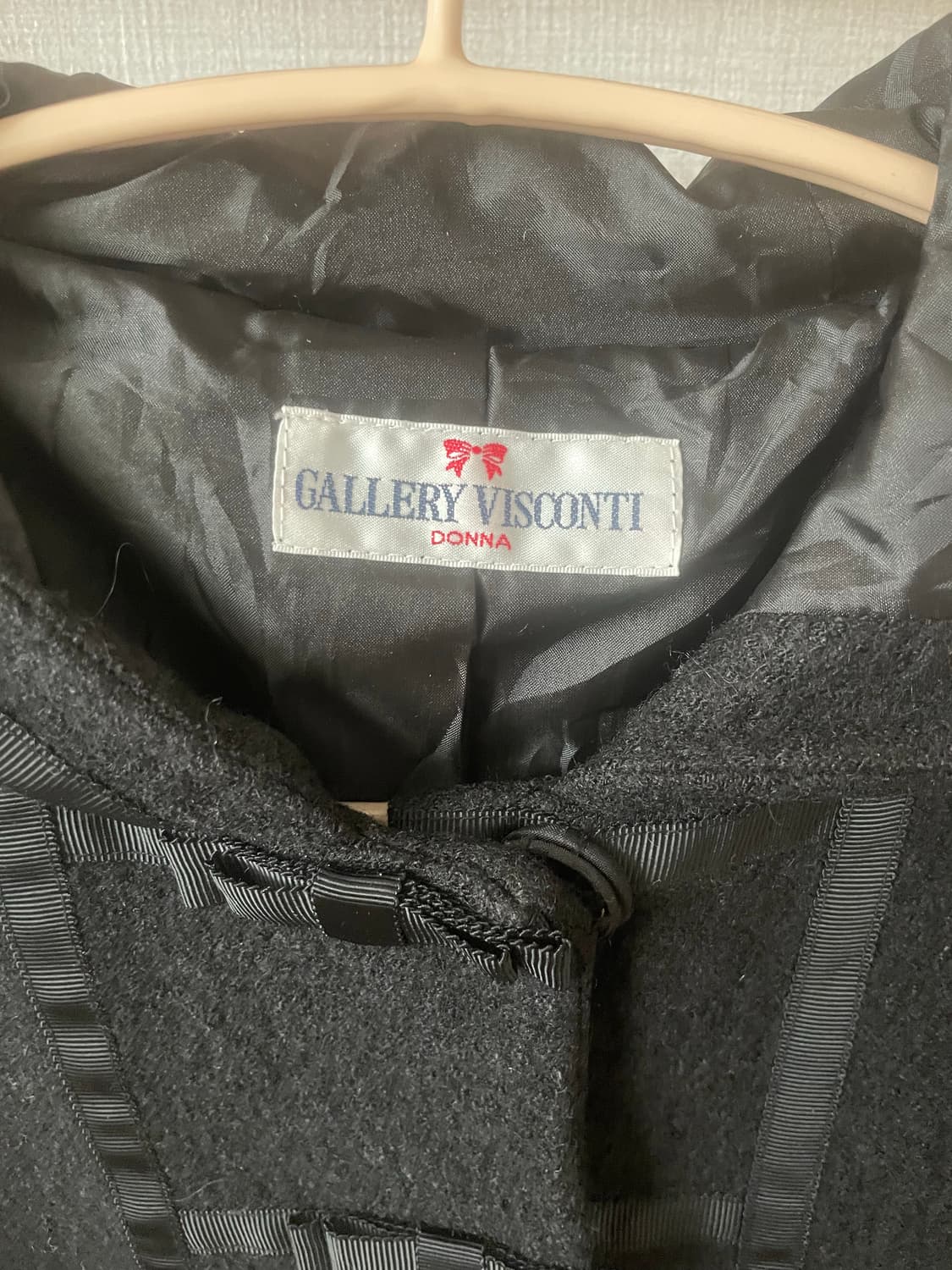 모리걸 빈티지 리본 후드 블랙 코트 🖤🎀 상품이미지2