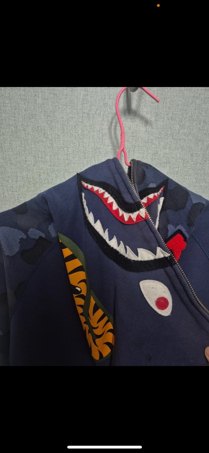 베이프 BAPE 샤크 후드집업 XL 네이비 상품이미지2