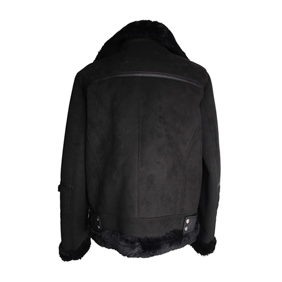 주시주디 블랙 무스탕 스타일 페이크 퍼 자켓 44, 55 상품이미지2