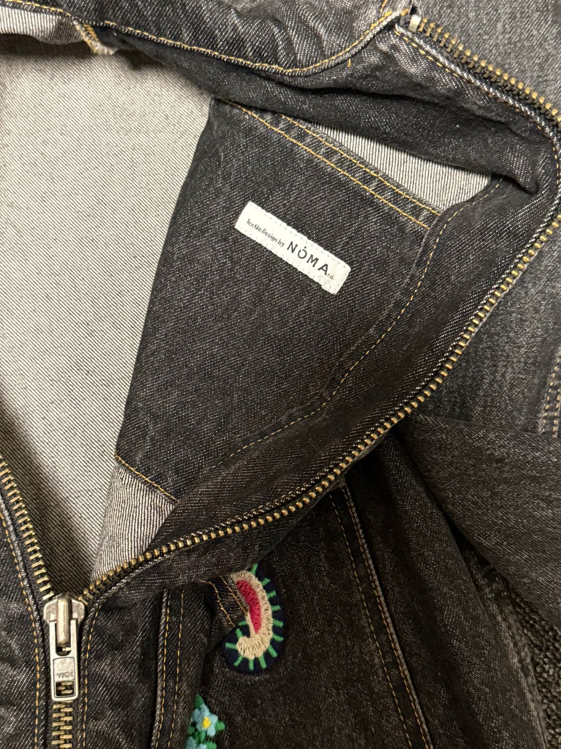 [M] 스투시 x 노마 t.d. 데님 집 워크 자켓 워시드 블랙 상품이미지4