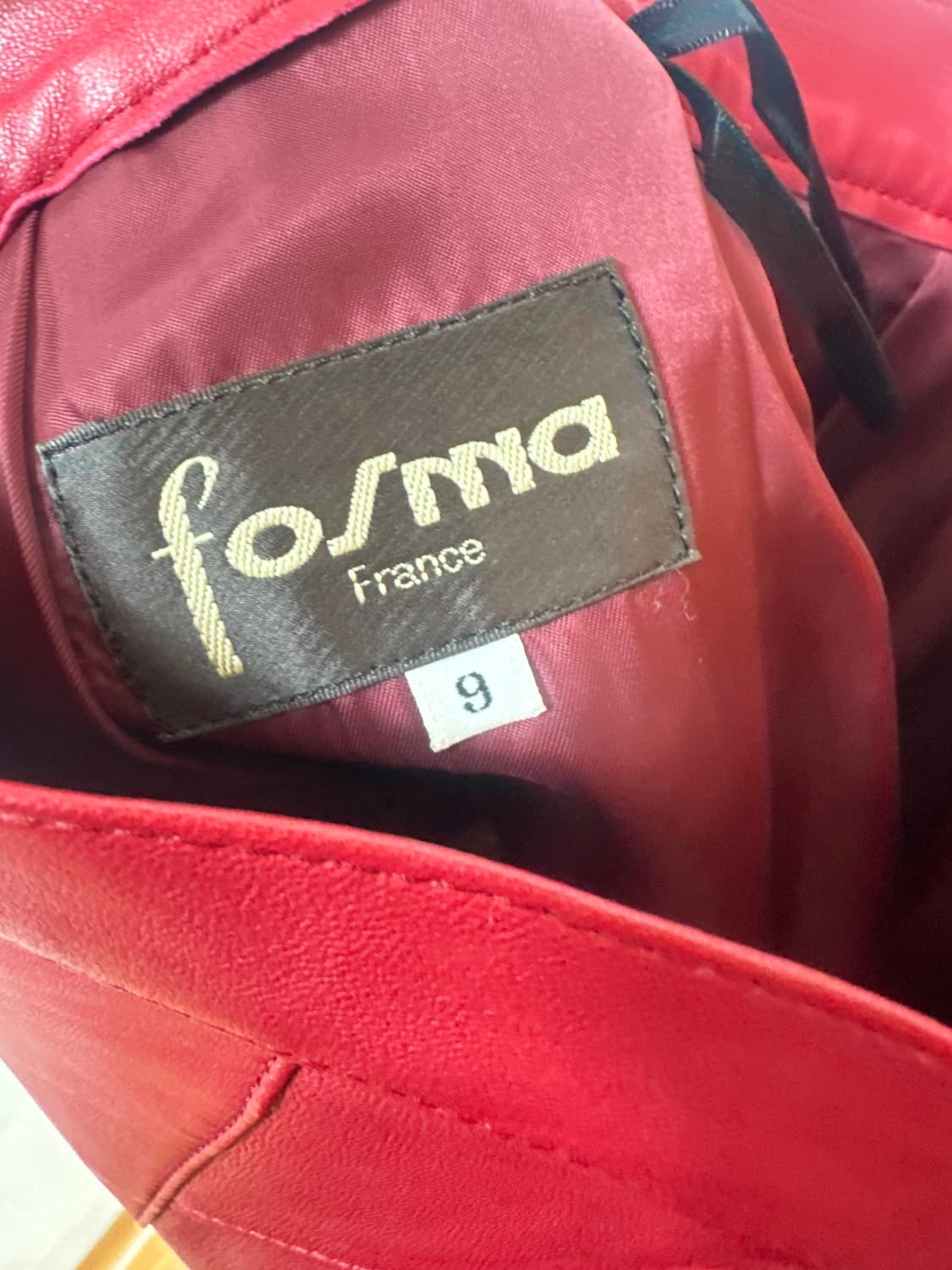 일본빈티지레드양가죽스커트 상품이미지5