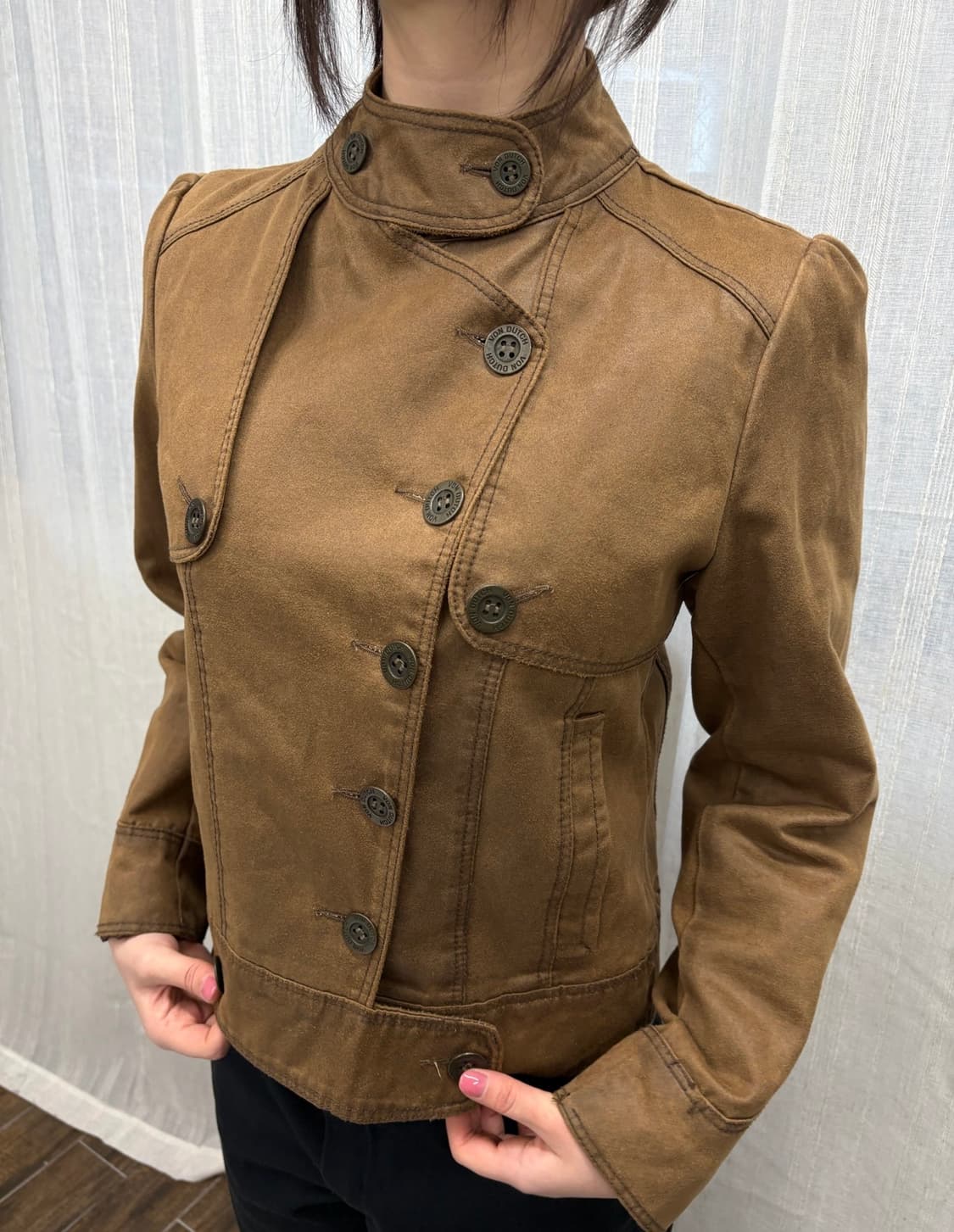 Von Dutch 본 더치 스웨이드 브라운 라이더 자켓 상품이미지1