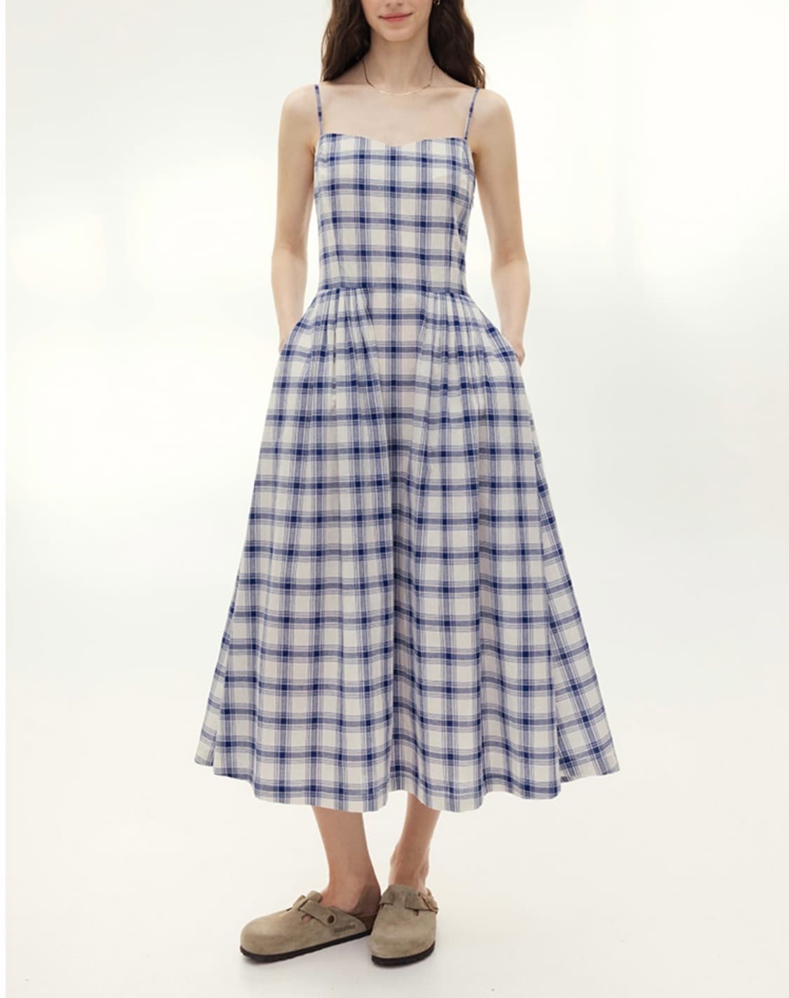 미착용) 앤유 체크 롱원피스 66 상품이미지1