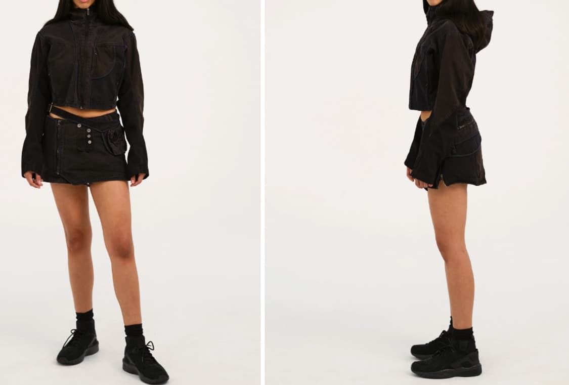 창고정리 초특가 정가54 혜인서 패치워크 크롭 자켓 새상품 상품이미지3