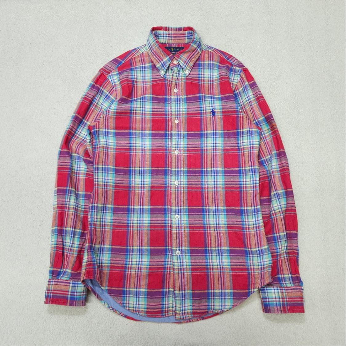 폴로 랄프 로렌 신형 헤비 코튼 체크 셔츠 S 상품이미지1