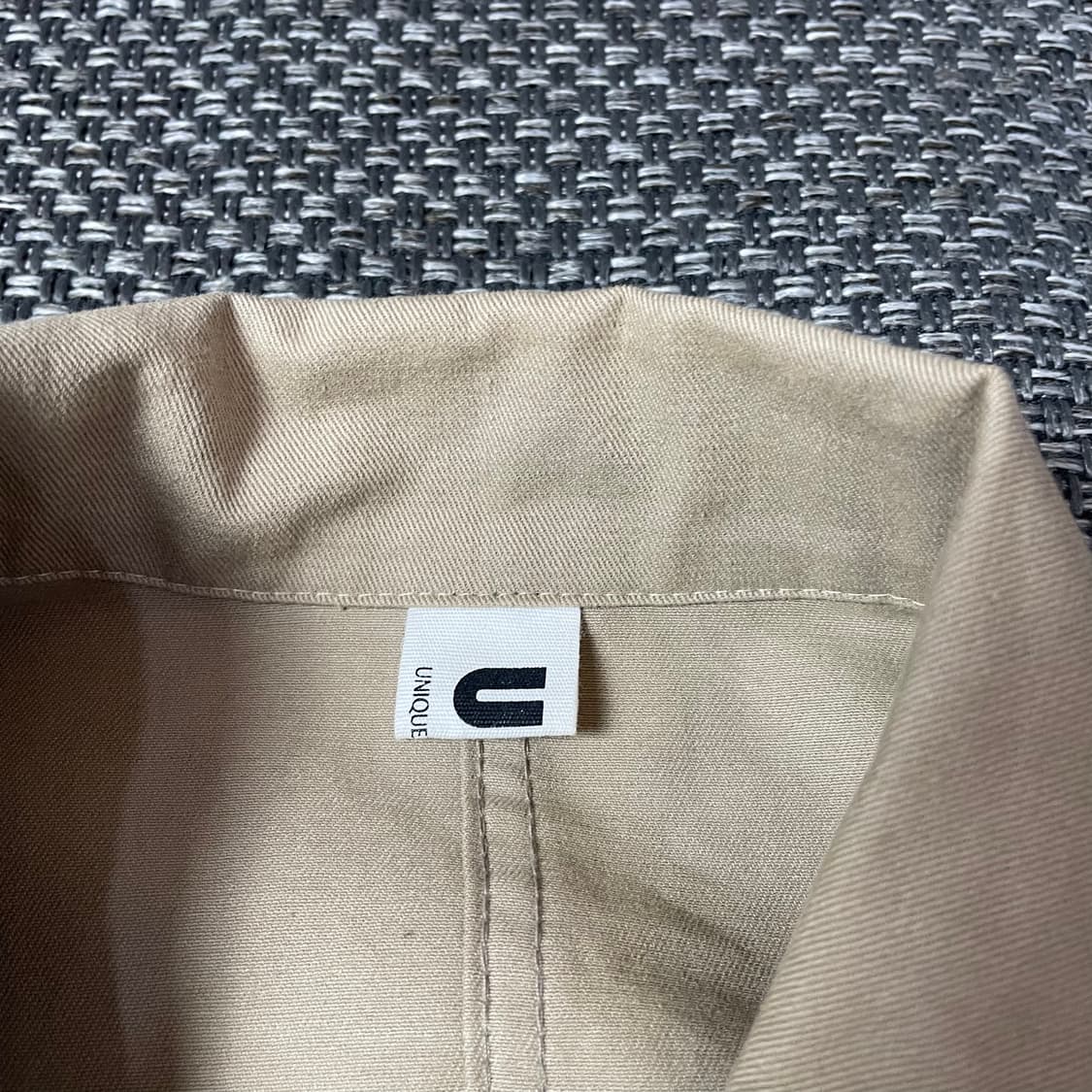 유니크 유니섹스 베이지 브라운 투포켓 자켓 상품이미지4