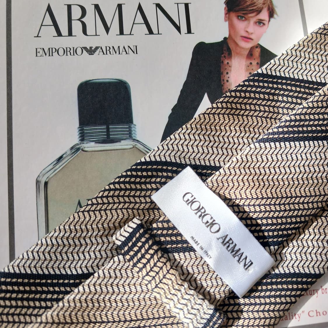 조르지오 아르마니 실크 스트라이프 넥타이 9.2cm A+등급 A19580 상품이미지8