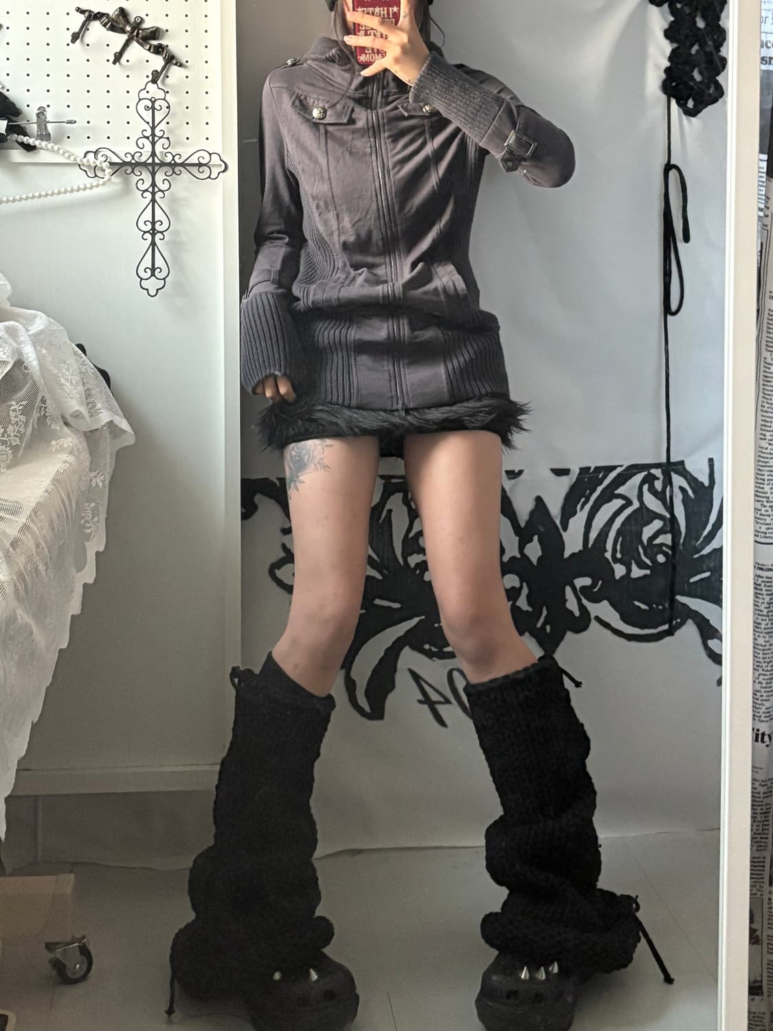 • charcoal gray pocket two-way zipup 상품이미지5