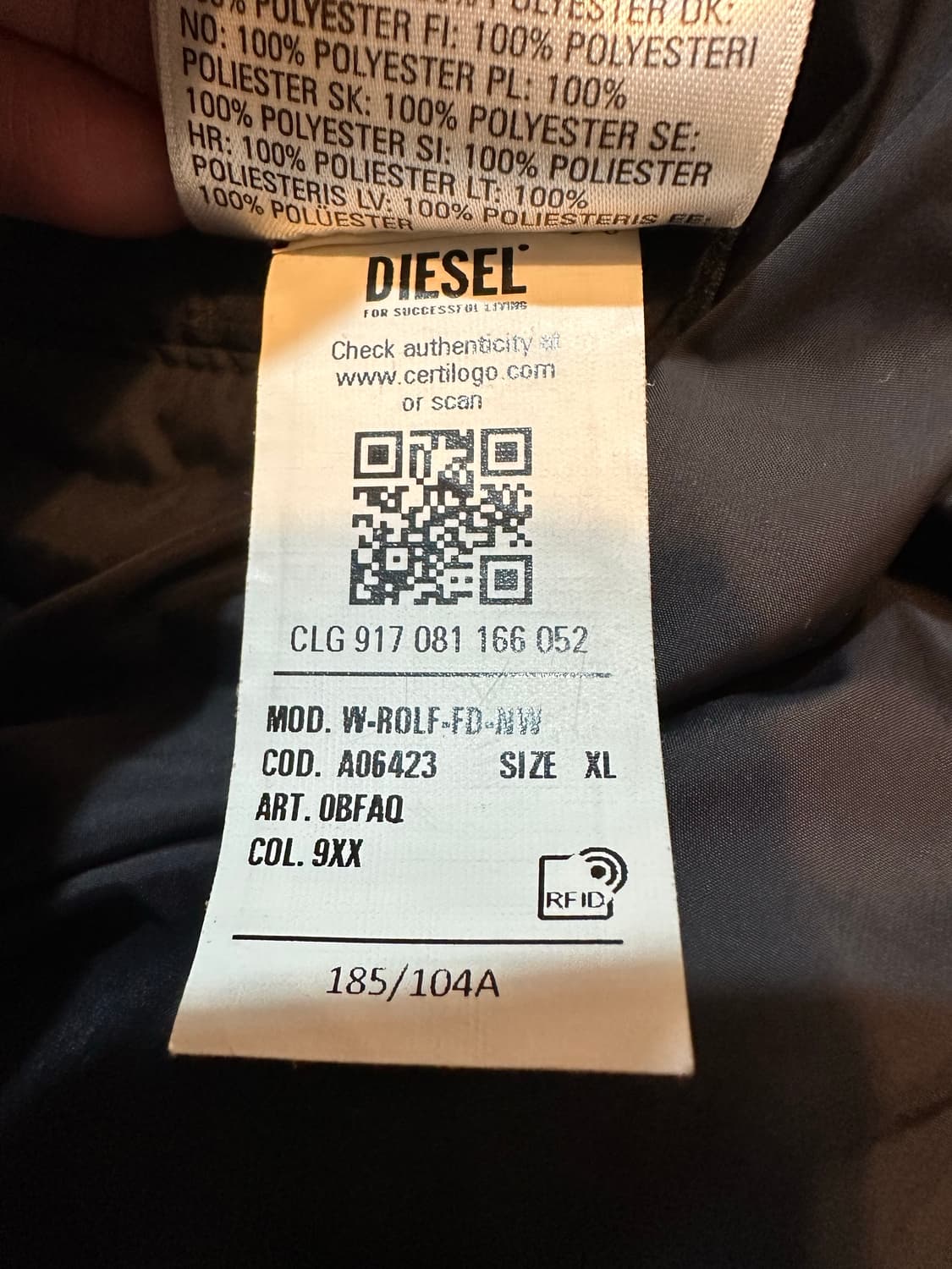 Diesel  Puffer Jacket XL 상품이미지4