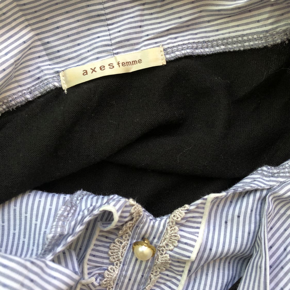 악시즈팜 레이어드 리본 셔츠 니트 상품이미지4