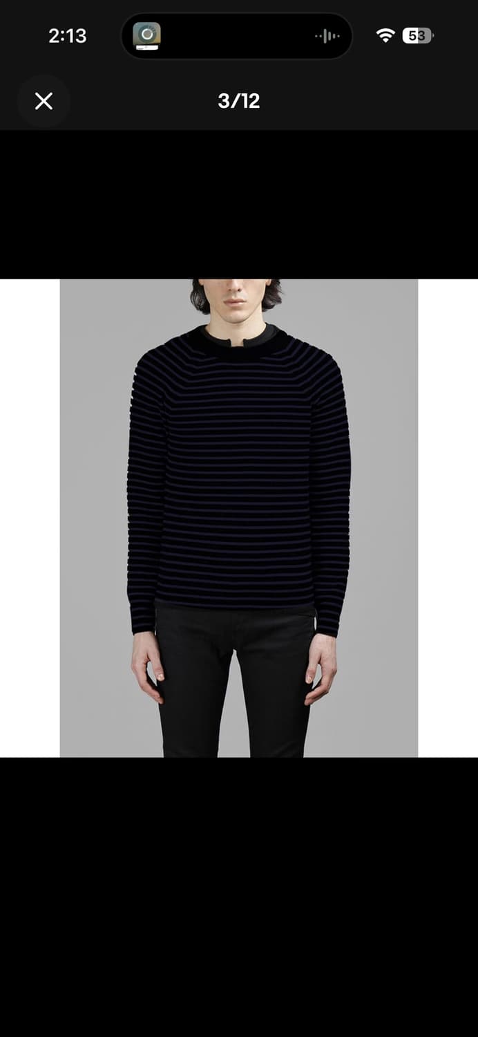 (NFS) 생로랑 16시즌 블루 스트라이프 니트 by. 에디슬리먼 상품이미지1