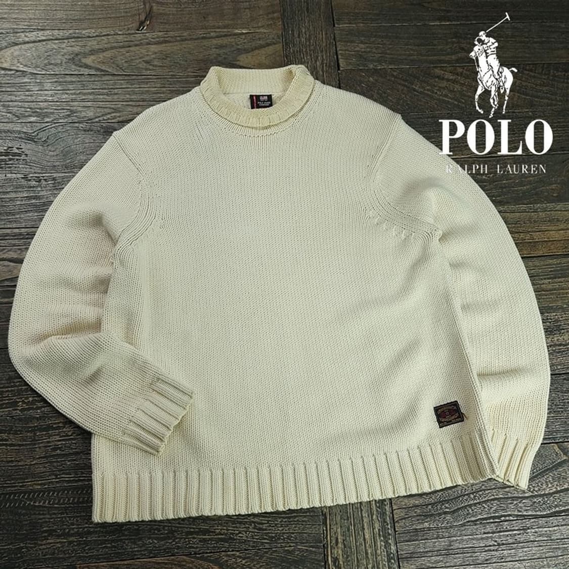[폴로 진스 랄프로렌 ]빈티지 루즈핏 반폴라 니트 베이지 M19536 상품이미지1