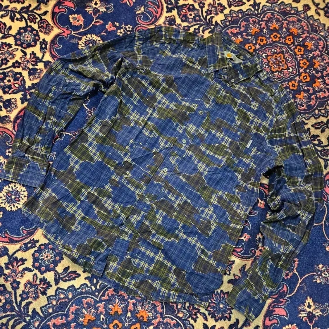  칼하트 메트로블루 컬렉션 블루 카모 체크 셔츠 상품이미지1