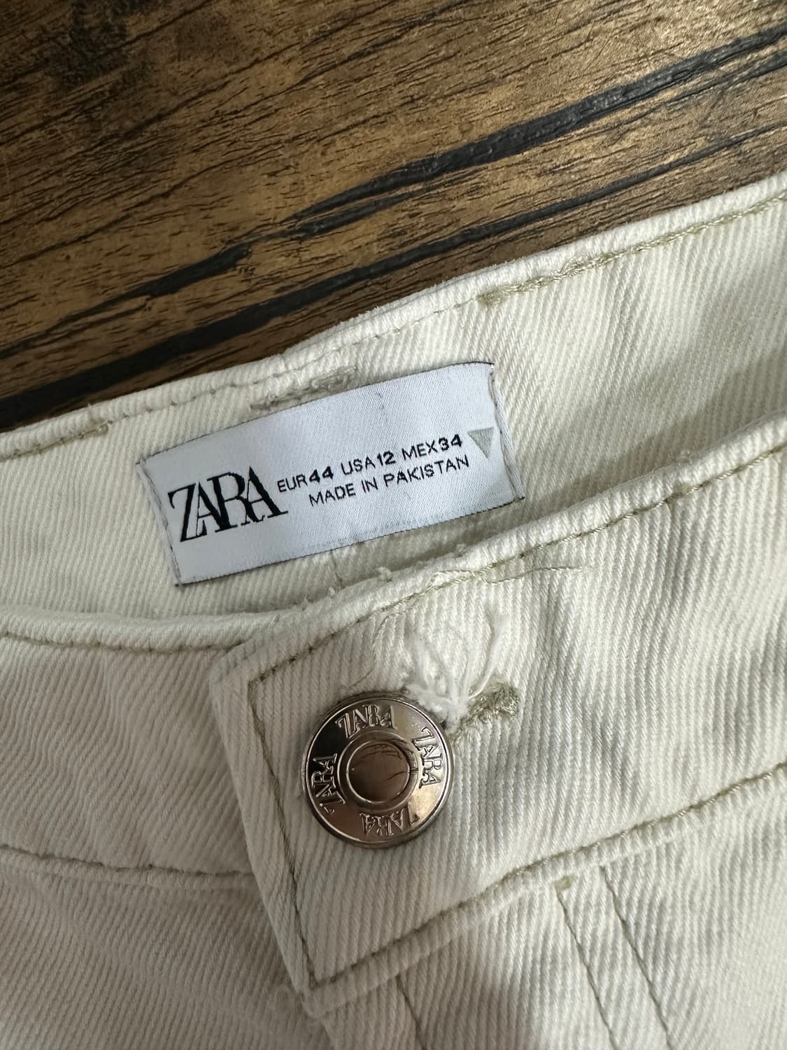 ZARA 크림진 와이드 데님 팬츠 EUR44  32사이즈 상품이미지6