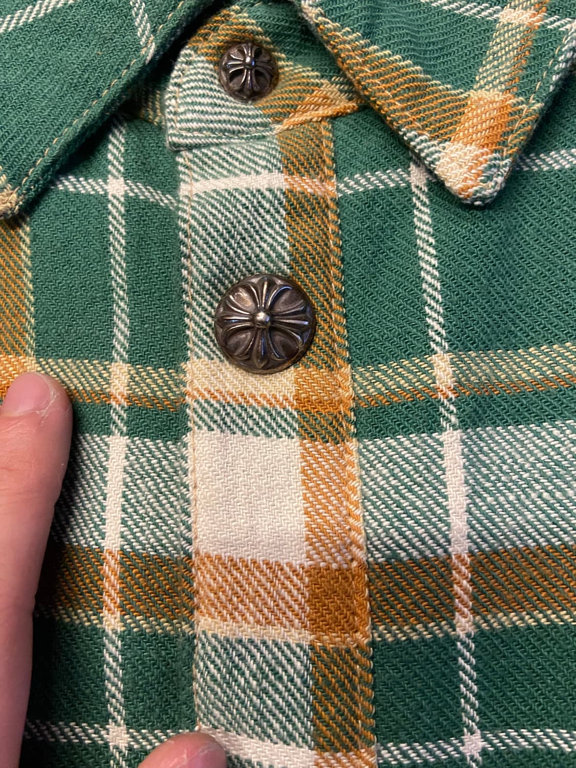 크롬하츠 레터링 체크 누빔셔츠 사이즈 m 상품이미지4