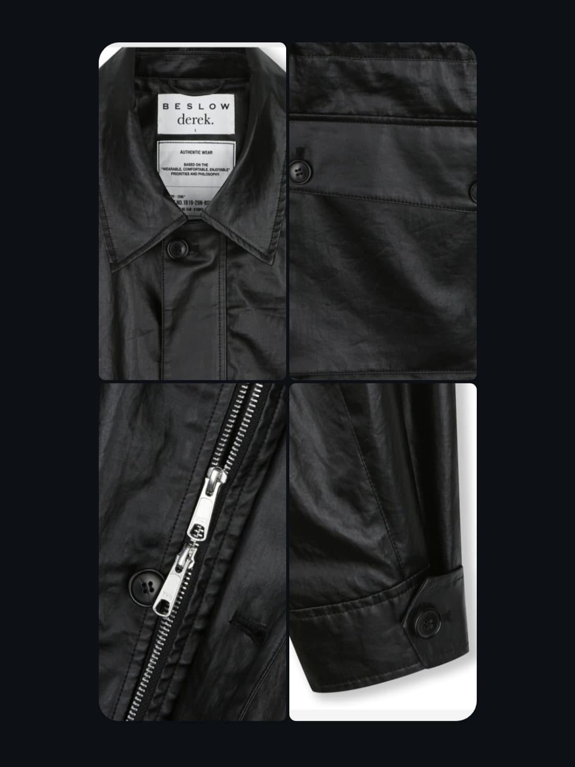 새제품 비슬로우X데릭 헤리티지 헌팅 자켓 블랙 상품이미지9
