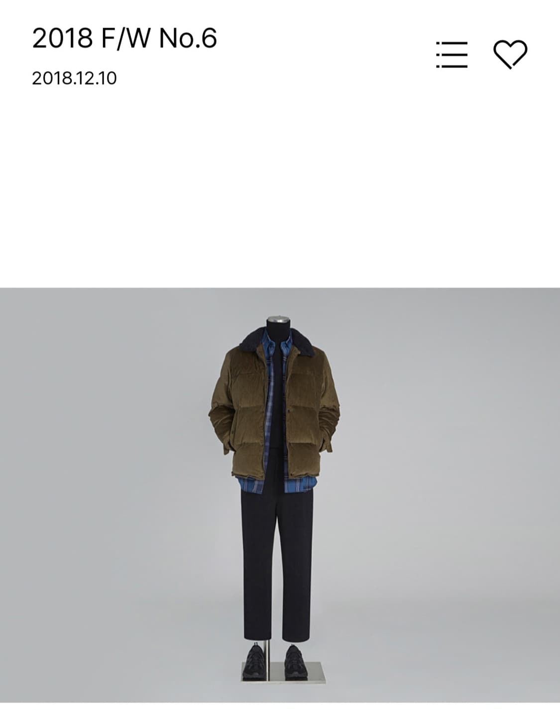 (L) 18FW 한섬 타임옴므 코듀로이 양털패딩 상품이미지2