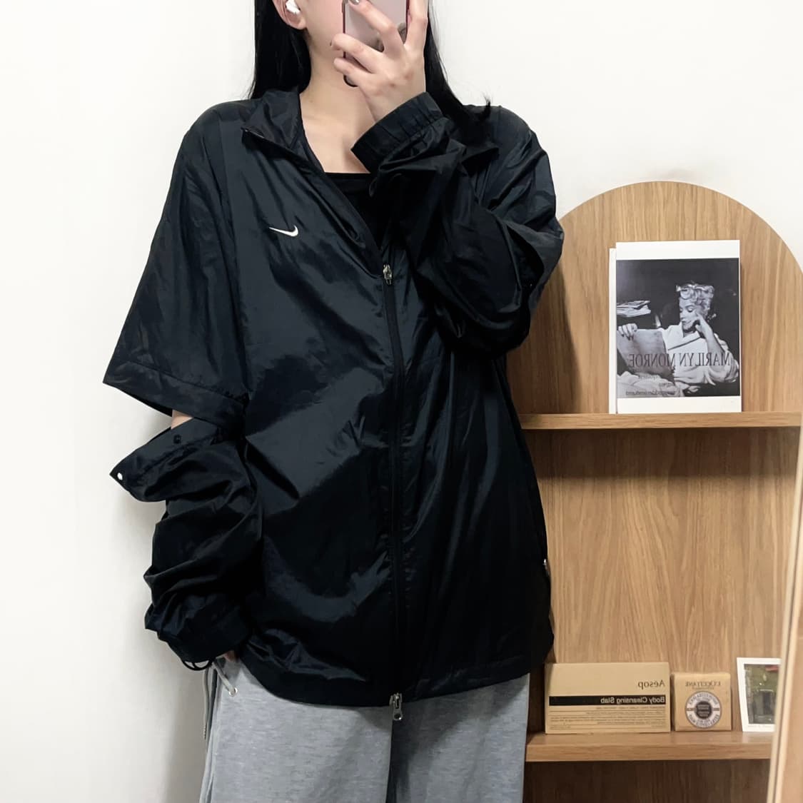 [정품] 나이키 블랙 스우시 팔분리 바막 [ XL ] 상품이미지1