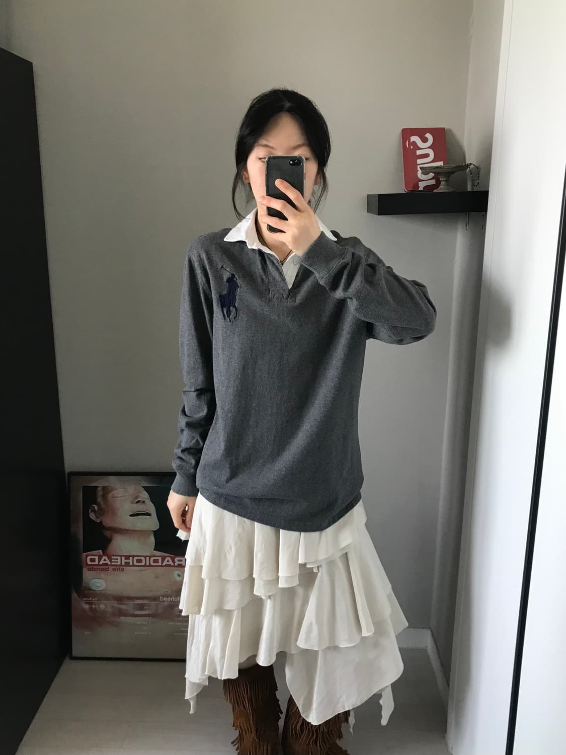 폴로 랄프로렌 빅포니로고 그레이 럭비티 상품이미지1