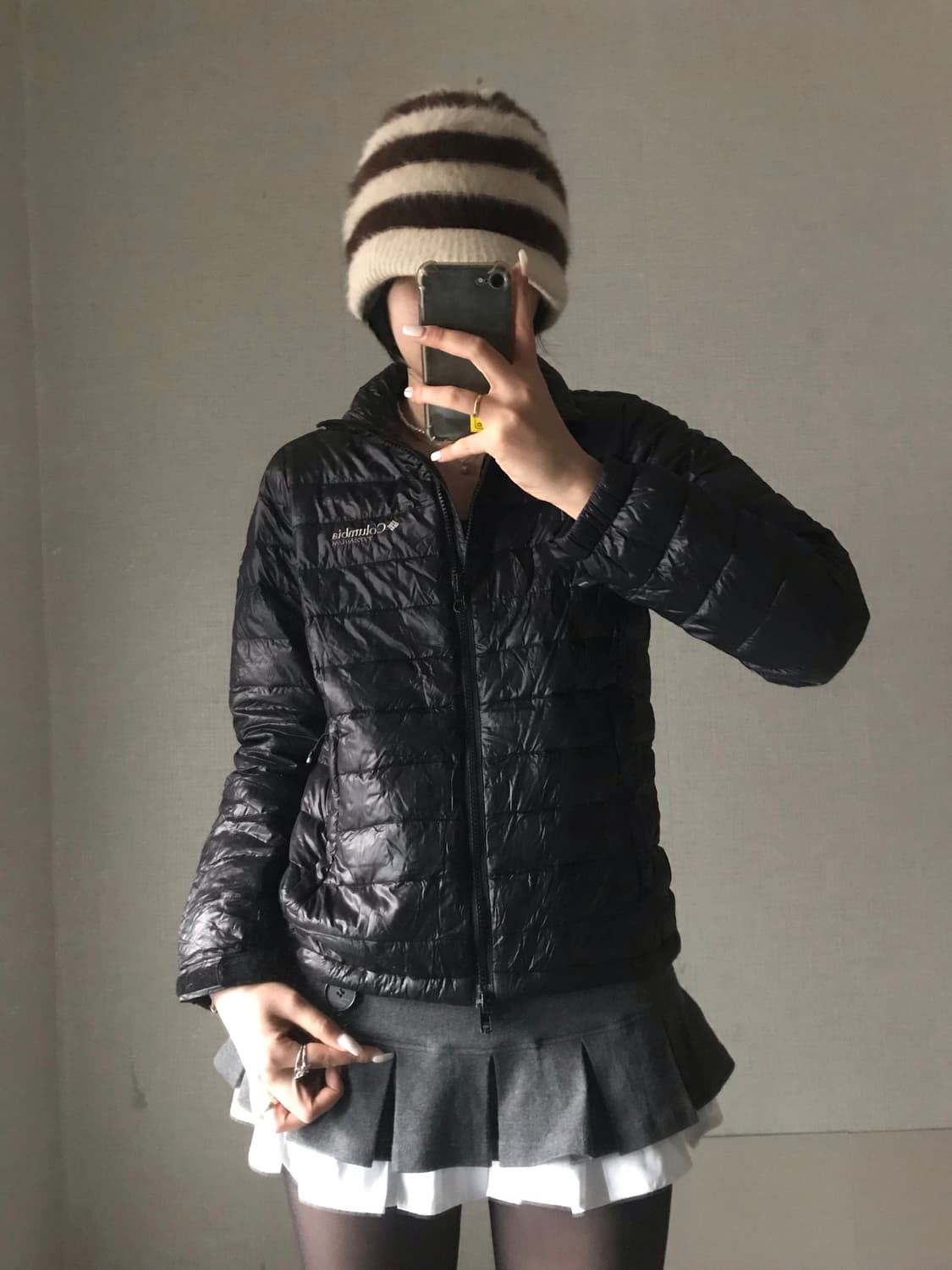 콜롬비아 블랙 경량패딩 상품이미지1