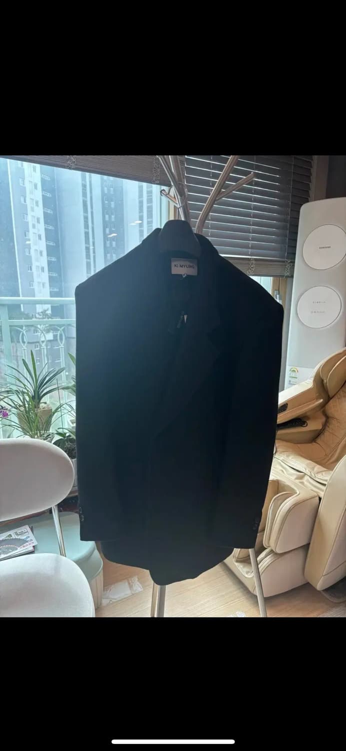 KI MYUNG 싱글 브레스티드 울 자켓 블랙 48사이즈 새제품 팝니다 상품이미지3