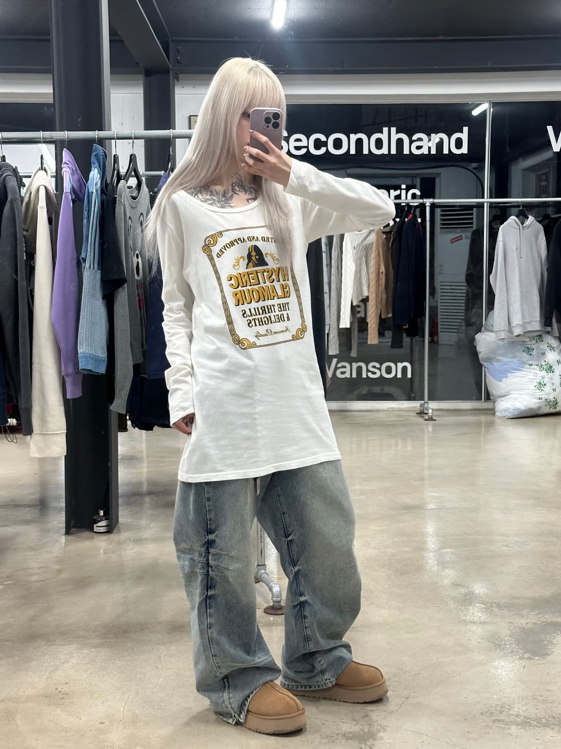 히스테릭 글래머 화이트 롱슬리브 상품이미지1